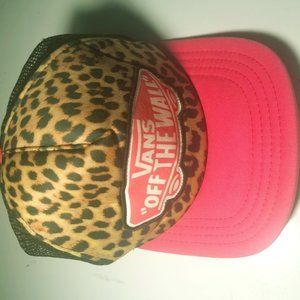 Vans leopard & pink snap back hat *rare